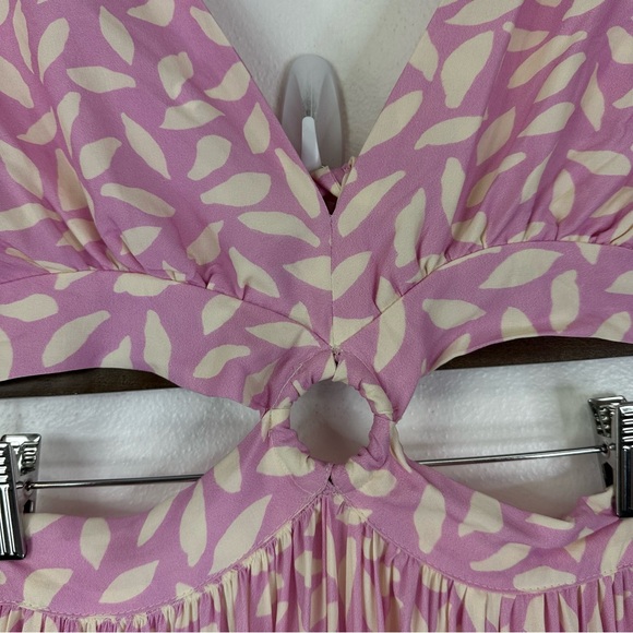 Palmacea Pink Printed Hoop Deep-V Maxi Dress Size‎ S - Picture 6 of 14